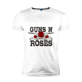 Мужская футболка премиум с принтом Guns n roses black в Белгороде, 92% хлопок, 8% лайкра | приталенный силуэт, круглый вырез ворота, длина до линии бедра, короткий рукав | guns and roses | rock | ганс н роуз | музыка | рок