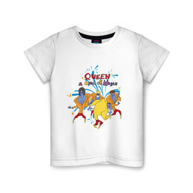 Детская футболка хлопок с принтом Queen A Kind of Magic в Белгороде, 100% хлопок | круглый вырез горловины, полуприлегающий силуэт, длина до линии бедер | freddie mercury | queen | классический рок | куин | рок группа | фредди меркьюри