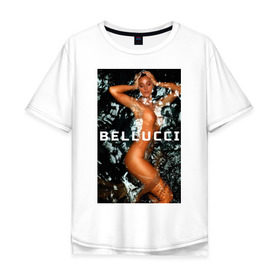 Мужская футболка хлопок Oversize с принтом Bellucci in water в Белгороде, 100% хлопок | свободный крой, круглый ворот, “спинка” длиннее передней части | bellucci | monica belucci | беллуччи | беллуччи в воде | девушка в воде | моника беллуччи