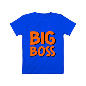 Детская футболка хлопок с принтом Big Boss в Белгороде, 100% хлопок | круглый вырез горловины, полуприлегающий силуэт, длина до линии бедер | Тематика изображения на принте: big | big boss | boss | большой | большой босс | босс