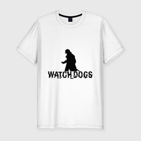 Мужская футболка премиум с принтом Watch dogs в Белгороде, 92% хлопок, 8% лайкра | приталенный силуэт, круглый вырез ворота, длина до линии бедра, короткий рукав | взлом | игры | сторожевые псы