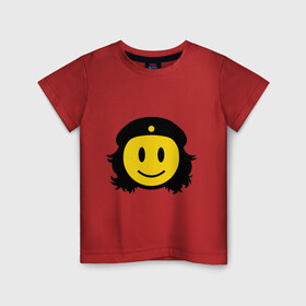 Детская футболка хлопок с принтом Смайл Че Гевара в Белгороде, 100% хлопок | круглый вырез горловины, полуприлегающий силуэт, длина до линии бедер | Тематика изображения на принте: che gevara | smile | смайл