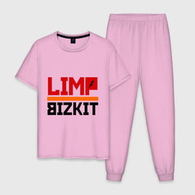Мужская пижама хлопок с принтом Limp Bizkit (2) в Белгороде, 100% хлопок | брюки и футболка прямого кроя, без карманов, на брюках мягкая резинка на поясе и по низу штанин
 | rock | лимп бизкит | рок группа | рок музыка