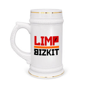 Кружка пивная с принтом Limp Bizkit (2) в Белгороде,  керамика (Материал выдерживает высокую температуру, стоит избегать резкого перепада температур) |  объем 630 мл | rock | лимп бизкит | рок группа | рок музыка