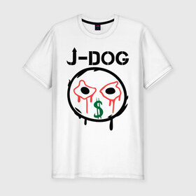Мужская футболка премиум с принтом J-Dog (HU) в Белгороде, 92% хлопок, 8% лайкра | приталенный силуэт, круглый вырез ворота, длина до линии бедра, короткий рукав | hollywood undead | j dog | дже док | рок реп группа