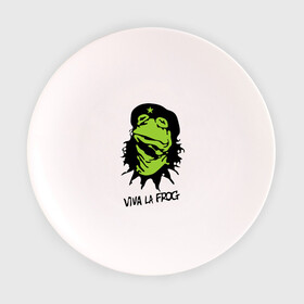 Тарелка с принтом Viva la Frog в Белгороде, фарфор | диаметр - 210 мм
диаметр для нанесения принта - 120 мм | frog | viva la frog | viva лягушка | лягушка | лягушка чегевара