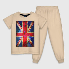 Детская пижама хлопок с принтом Флаг Британии в цветах в Белгороде, 100% хлопок |  брюки и футболка прямого кроя, без карманов, на брюках мягкая резинка на поясе и по низу штанин
 | англия | британский флаг | великобритания | флаг великобритании