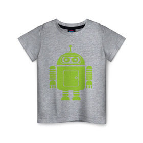 Детская футболка хлопок с принтом Android-bender. в Белгороде, 100% хлопок | круглый вырез горловины, полуприлегающий силуэт, длина до линии бедер | админам | андроид | бендер | мультик | мультфильм | ос | робот | футурама