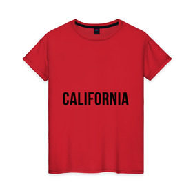 Женская футболка хлопок с принтом California (Los Angeles) в Белгороде, 100% хлопок | прямой крой, круглый вырез горловины, длина до линии бедер, слегка спущенное плечо | 