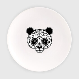 Тарелка с принтом Панда c узорами в Белгороде, фарфор | диаметр - 210 мм
диаметр для нанесения принта - 120 мм | панда