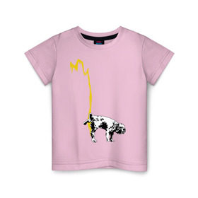 Детская футболка хлопок с принтом Peeing dog (Banksy) в Белгороде, 100% хлопок | круглый вырез горловины, полуприлегающий силуэт, длина до линии бедер | бульдог | бэнкси | граффити | собака