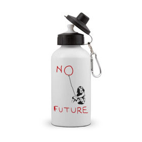 Бутылка спортивная с принтом No future Banksy в Белгороде, металл | емкость — 500 мл, в комплекте две пластиковые крышки и карабин для крепления | banksy | бэнкси | графити | граффити | стрит арт