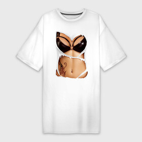 Платье-футболка хлопок с принтом Кожаный бюст в Белгороде,  |  | Тематика изображения на принте: body | woman body | голое тело | женское тело | подарок жене | тело