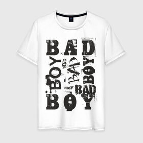 Мужская футболка хлопок с принтом Bad boy в Белгороде, 100% хлопок | прямой крой, круглый вырез горловины, длина до линии бедер, слегка спущенное плечо. | Тематика изображения на принте: бэд бой