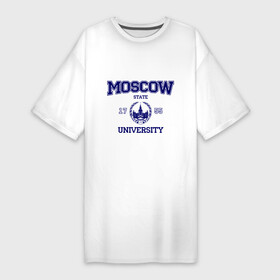 Платье-футболка хлопок с принтом MGU Moscow University в Белгороде,  |  | вуз | институт | мгу | студенческие | университет