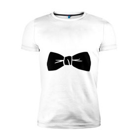 Мужская футболка премиум с принтом Галстук бабочка (PSY) в Белгороде, 92% хлопок, 8% лайкра | приталенный силуэт, круглый вырез ворота, длина до линии бедра, короткий рукав | gangnam style | гангнам стайл | костюм | одежда