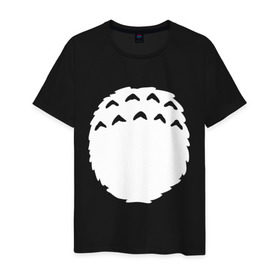 Мужская футболка хлопок с принтом Тоторо грудь в Белгороде, 100% хлопок | прямой крой, круглый вырез горловины, длина до линии бедер, слегка спущенное плечо. | anime | totoro | аниме | тоторо