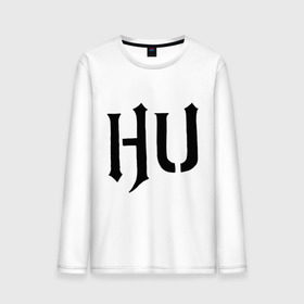 Мужской лонгслив хлопок с принтом HU abbreviation в Белгороде, 100% хлопок |  | hollywood undead | hu | hu mask one color | undead | птица с гранатой | рок реп группа hollywood undead