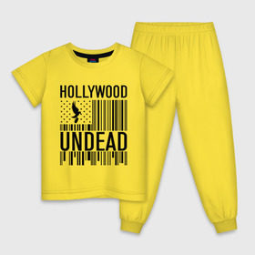 Детская пижама хлопок с принтом Hollywood Undead flag в Белгороде, 100% хлопок |  брюки и футболка прямого кроя, без карманов, на брюках мягкая резинка на поясе и по низу штанин
 | hollywood undead | hu | hu mask one color | undead | птица с гранатой | рок реп группа hollywood undead