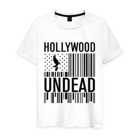 Мужская футболка хлопок с принтом Hollywood Undead flag в Белгороде, 100% хлопок | прямой крой, круглый вырез горловины, длина до линии бедер, слегка спущенное плечо. | hollywood undead | hu | hu mask one color | undead | птица с гранатой | рок реп группа hollywood undead