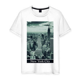 Мужская футболка хлопок с принтом NY City в Белгороде, 100% хлопок | прямой крой, круглый вырез горловины, длина до линии бедер, слегка спущенное плечо. | Тематика изображения на принте: new york | new york city | nyc | urban style | город | города | нью йорк | урбан