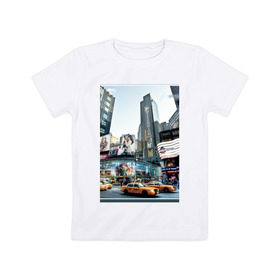 Детская футболка хлопок с принтом Millennium в Белгороде, 100% хлопок | круглый вырез горловины, полуприлегающий силуэт, длина до линии бедер | new york | ny | urban style | город | города | нью йорк | урбан