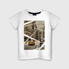 Детская футболка хлопок с принтом Улицы NY в Белгороде, 100% хлопок | круглый вырез горловины, полуприлегающий силуэт, длина до линии бедер | new york | urban style | город | города | нью йорк | улицы нью йорка | урбан