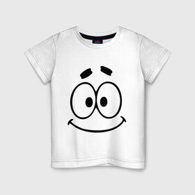Детская футболка хлопок с принтом Смешная рожица в Белгороде, 100% хлопок | круглый вырез горловины, полуприлегающий силуэт, длина до линии бедер | smile | глаза | рожица | смайл | смайлик