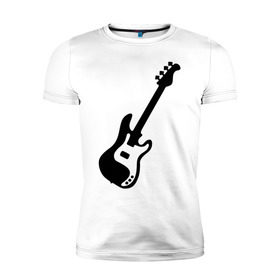 Мужская футболка премиум с принтом Гитара в Белгороде, 92% хлопок, 8% лайкра | приталенный силуэт, круглый вырез ворота, длина до линии бедра, короткий рукав | gitar | music | бас | музыка | музыкальные инструменты | электрогитара