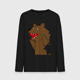 Мужской лонгслив хлопок с принтом Медведь цензурный в Белгороде, 100% хлопок |  | Тематика изображения на принте: интернет приколы | медведь | медведь в кустах | приколы