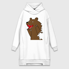 Платье-худи хлопок с принтом Медведь цензурный в Белгороде,  |  | интернет приколы | медведь | медведь в кустах | приколы