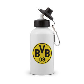 Бутылка спортивная с принтом Borussia Dortmund в Белгороде, металл | емкость — 500 мл, в комплекте две пластиковые крышки и карабин для крепления | боруссия | дортмунд