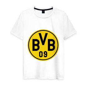 Мужская футболка хлопок с принтом Borussia Dortmund в Белгороде, 100% хлопок | прямой крой, круглый вырез горловины, длина до линии бедер, слегка спущенное плечо. | боруссия | дортмунд