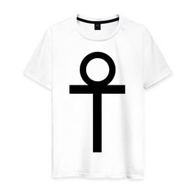 Мужская футболка хлопок с принтом Анкх в Белгороде, 100% хлопок | прямой крой, круглый вырез горловины, длина до линии бедер, слегка спущенное плечо. | gothic | готам | готика | готический | знак | руна | символ