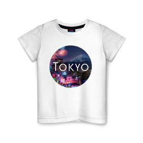 Детская футболка хлопок с принтом Tokyo - круг в Белгороде, 100% хлопок | круглый вырез горловины, полуприлегающий силуэт, длина до линии бедер | tokyo | urban | город | города | мировые столицы | токио | урбан | япония