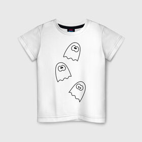 Детская футболка хлопок с принтом Привидения в Белгороде, 100% хлопок | круглый вырез горловины, полуприлегающий силуэт, длина до линии бедер | 