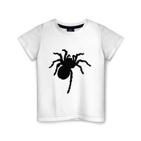 Детская футболка хлопок с принтом Паук (spider) в Белгороде, 100% хлопок | круглый вырез горловины, полуприлегающий силуэт, длина до линии бедер | насекомые | паутина | паучок | черная вдова | черный паук