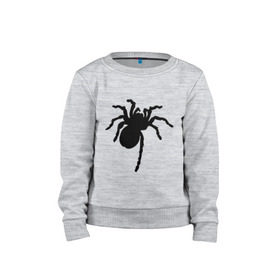 Детский свитшот хлопок с принтом Паук (spider) в Белгороде, 100% хлопок | круглый вырез горловины, эластичные манжеты, пояс и воротник | насекомые | паутина | паучок | черная вдова | черный паук