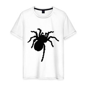 Мужская футболка хлопок с принтом Паук (spider) в Белгороде, 100% хлопок | прямой крой, круглый вырез горловины, длина до линии бедер, слегка спущенное плечо. | насекомые | паутина | паучок | черная вдова | черный паук