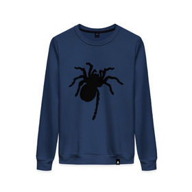 Женский свитшот хлопок с принтом Паук (spider) в Белгороде, 100% хлопок | прямой крой, круглый вырез, на манжетах и по низу широкая трикотажная резинка  | насекомые | паутина | паучок | черная вдова | черный паук