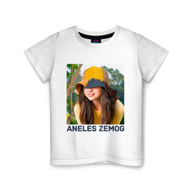 Детская футболка хлопок с принтом Aneles Zemog в Белгороде, 100% хлопок | круглый вырез горловины, полуприлегающий силуэт, длина до линии бедер | selena gomez | актирса | голливуд | звезды | знаменитости | певица | селена гомез