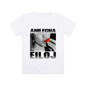 Детская футболка хлопок с принтом Anilegna Eiloj в Белгороде, 100% хлопок | круглый вырез горловины, полуприлегающий силуэт, длина до линии бедер | angelina jolie | актирса | анджелина джоли | голливуд | звезды | знаменитости | певица