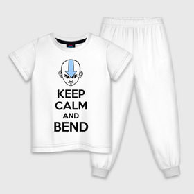 Детская пижама хлопок с принтом Keep calm and bend в Белгороде, 100% хлопок |  брюки и футболка прямого кроя, без карманов, на брюках мягкая резинка на поясе и по низу штанин
 | 