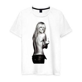 Мужская футболка хлопок с принтом Heidi Klum says, Fuck Off! в Белгороде, 100% хлопок | прямой крой, круглый вырез горловины, длина до линии бедер, слегка спущенное плечо. | heidi | heidi klum | heidi klum says | klum | девушка | обнажённая девушка | подарок мужчине | пошел ты | хайди клум