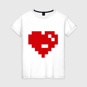 Женская футболка хлопок с принтом Heart в Белгороде, 100% хлопок | прямой крой, круглый вырез горловины, длина до линии бедер, слегка спущенное плечо | 