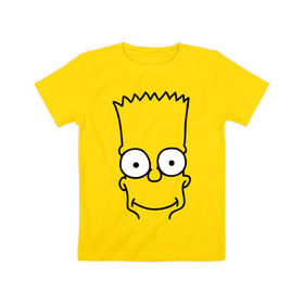 Детская футболка хлопок с принтом Барт лицо в Белгороде, 100% хлопок | круглый вырез горловины, полуприлегающий силуэт, длина до линии бедер | simpsons | мультики | мультфильмы | симпсоны