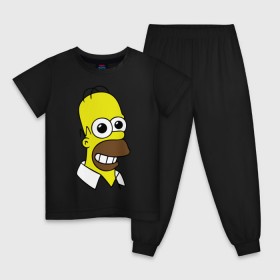 Детская пижама хлопок с принтом Гомер с расширенными зрачками в Белгороде, 100% хлопок |  брюки и футболка прямого кроя, без карманов, на брюках мягкая резинка на поясе и по низу штанин
 | гомер