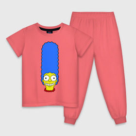 Детская пижама хлопок с принтом Мардж лицо в Белгороде, 100% хлопок |  брюки и футболка прямого кроя, без карманов, на брюках мягкая резинка на поясе и по низу штанин
 | гомер