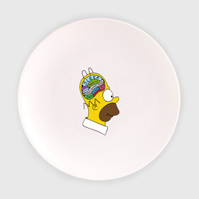 Тарелка с принтом Мозг Гомера в Белгороде, фарфор | диаметр - 210 мм
диаметр для нанесения принта - 120 мм | гомер