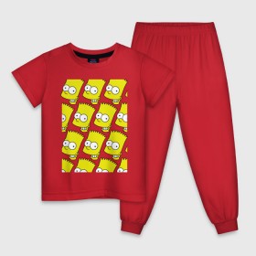 Детская пижама хлопок с принтом Узор Барт Симпсон в Белгороде, 100% хлопок |  брюки и футболка прямого кроя, без карманов, на брюках мягкая резинка на поясе и по низу штанин
 | Тематика изображения на принте: simpsons | мультик | мультфильм | симпсоны | симсоны